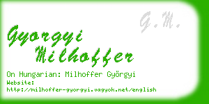 gyorgyi milhoffer business card